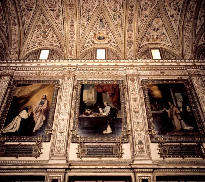 Framed Print : Sacristy of the Monastery of Guadalupe decorated with Paintings by Francisco de Zurbaran Framed Print : Sacristy of the Monastery of Guadalupe decorated with Paintings by Francisco de Zurbaran