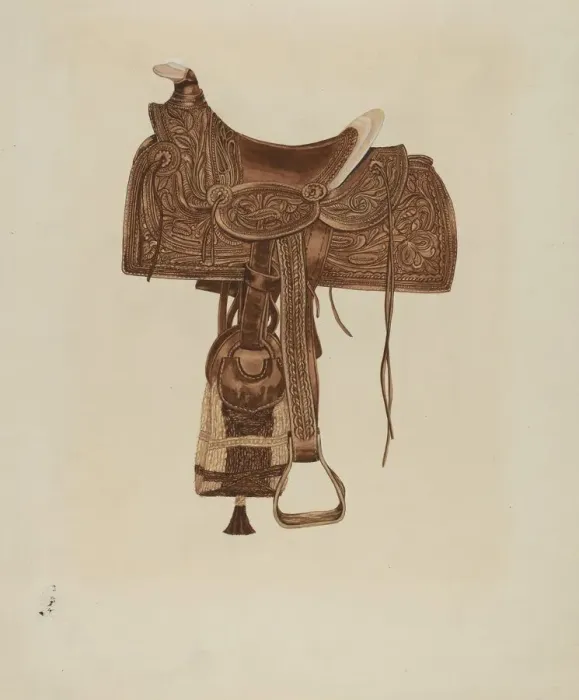 Framed Print : Saddle, 1935 / 1942. Creator: Gordena Jackson Framed Print : Saddle, 1935 / 1942. Creator: Gordena Jackson