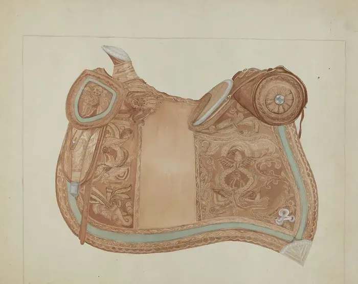 Framed Print : Saddle, c. 1937. Creator: Ranka S. Woods Framed Print : Saddle, c. 1937. Creator: Ranka S. Woods