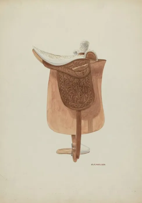 Framed Print : Side Saddle, c. 1940. Creator: Randolph F Miller Framed Print : Side Saddle, c. 1940. Creator: Randolph F Miller