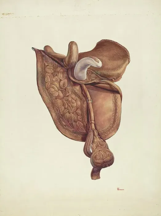 Framed Print : Saddle, c. 1941. Creator: Hal Blakeley Framed Print : Saddle, c. 1941. Creator: Hal Blakeley