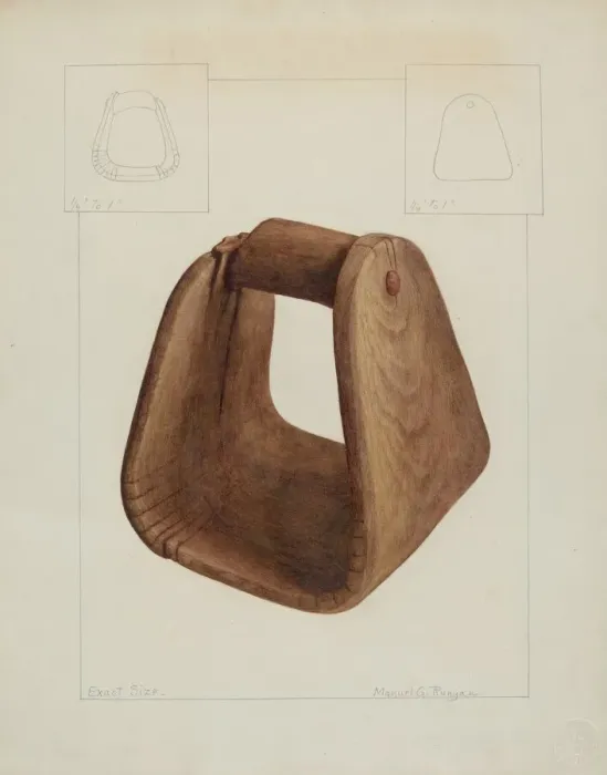 Framed Print : Saddle Stirrup, c. 1938. Creator: Manuel G. Runyan Framed Print : Saddle Stirrup, c. 1938. Creator: Manuel G. Runyan