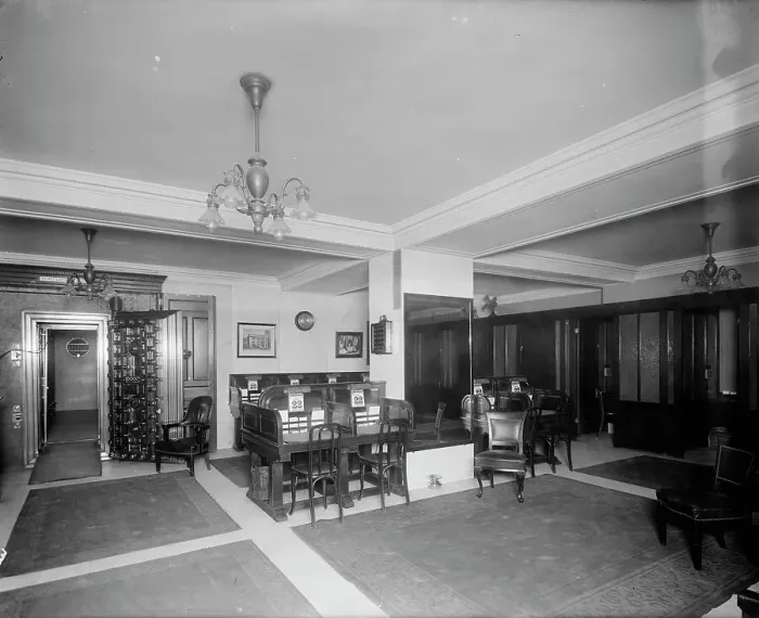 Framed Print : Safe deposit vault, Temple Place branch, Old Colony Trust Company, Boston, Mass. 1913 April. Creator: Unknown Framed Print : Safe deposit vault, Temple Place branch, Old Colony Trust Company, Boston, Mass. 1913 April. Creator: Unknown
