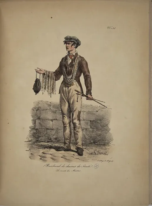 Framed Print : Safety Chains Seller. From the Series Cris de Paris (The Cries of Paris), 1815. Creator: Vernet, Carle (1758-1836). Safety Chains Seller. From the Series Cris de Paris (The Cries of Paris), 1815. Creator: Vernet, Carle (1758-1836) Framed Print : Safety Chains Seller. From the Series Cris de Paris (The Cries of Paris), 1815. Creator: Vernet, Carle (1758-1836). Safety Chains Seller. From the Series Cris de Paris (The Cries of Paris), 1815. Creator: Vernet, Carle (1758-1836)