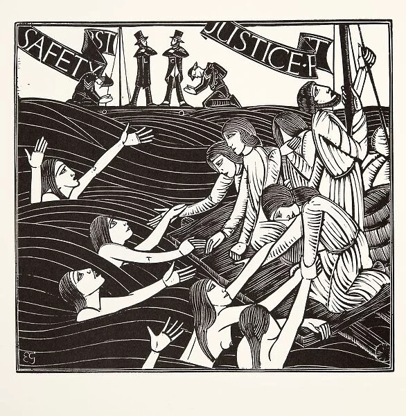 Safety First, 1924, (wood engraving)
