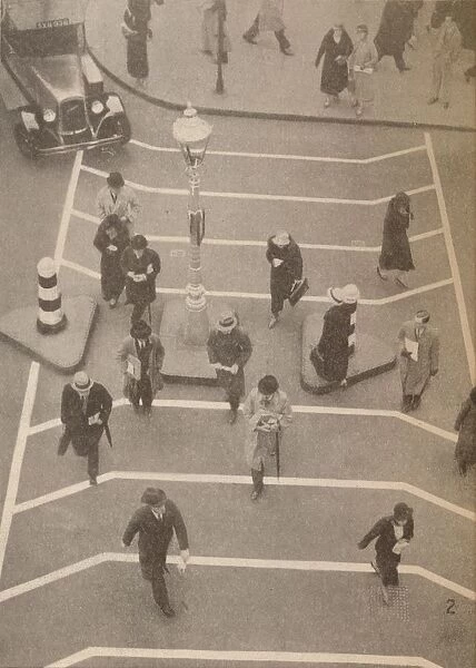 A Safety Lane opposite Charing Cross Station, c1934, (1935)