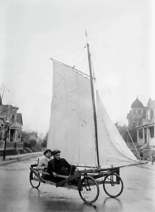 Framed Print : Sail Wagon, Brooklyn, between c1910 and c1915. Creator: Bain News Service Framed Print : Sail Wagon, Brooklyn, between c1910 and c1915. Creator: Bain News Service