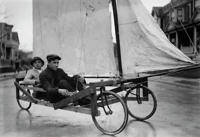 Framed Print : Sail Wagon, Brooklyn, between c1910 and c1915. Creator: Bain News Service Framed Print : Sail Wagon, Brooklyn, between c1910 and c1915. Creator: Bain News Service