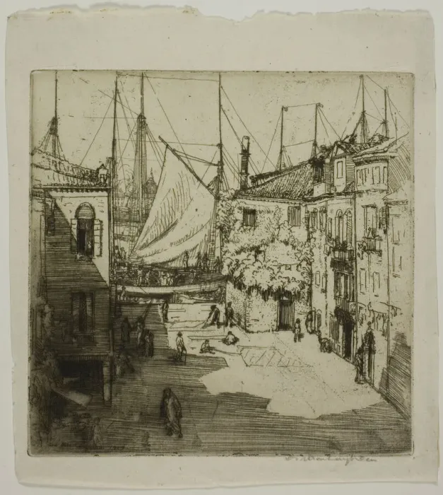 Framed Print : Sail Yard, Venice, 1909. Creator: Donald Shaw MacLaughlan Framed Print : Sail Yard, Venice, 1909. Creator: Donald Shaw MacLaughlan