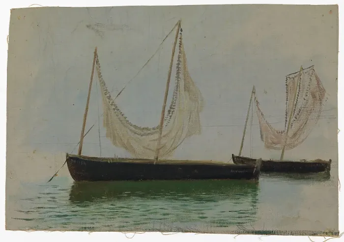 Framed Print : Two sailboats, exercise. Creator: Oscar Kleineh Framed Print : Two sailboats, exercise. Creator: Oscar Kleineh
