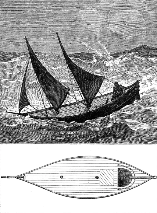 Framed Print : The Sailing-Boat Il Leone di Caprera, 3½ tons burden, from Monte Video, 1881. Creator: Unknown Framed Print : The Sailing-Boat Il Leone di Caprera, 3½ tons burden, from Monte Video, 1881. Creator: Unknown