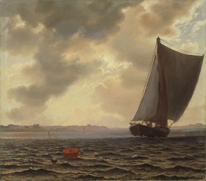 Framed Print : Sailing Boats in Guldborg Sound, 1861. Creator: Vilhelm Kyhn Framed Print : Sailing Boats in Guldborg Sound, 1861. Creator: Vilhelm Kyhn