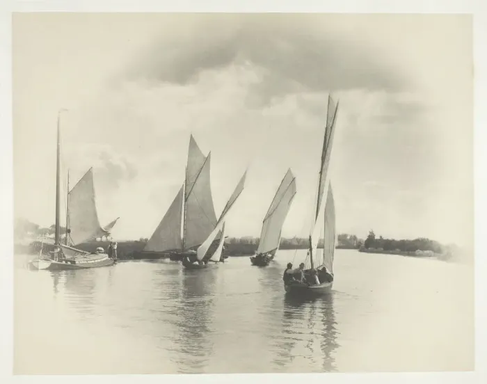 Framed Print : A Sailing Match at Horning, 1885, printed 1886. Creator: Peter Henry Emerson Framed Print : A Sailing Match at Horning, 1885, printed 1886. Creator: Peter Henry Emerson