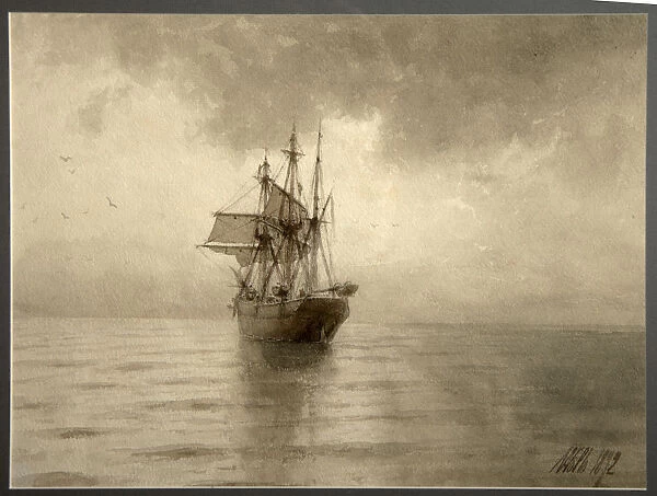 Sailing ship, 1892. Artist: Lagorio, Lev Felixovich (1827-1905)