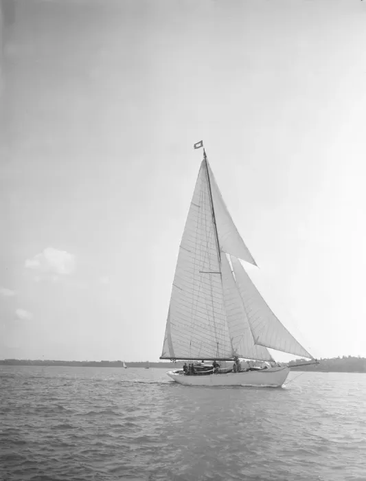 Framed Print : Sailing yacht Blue Peter, 1934. Creator: Kirk & Sons of Cowes
