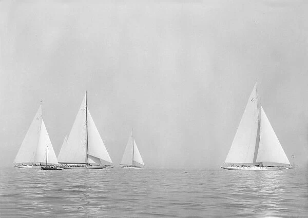 Sailing yachts Yankee, Astra and Velsheda, 1935. Creator: Kirk & Sons of Cowes