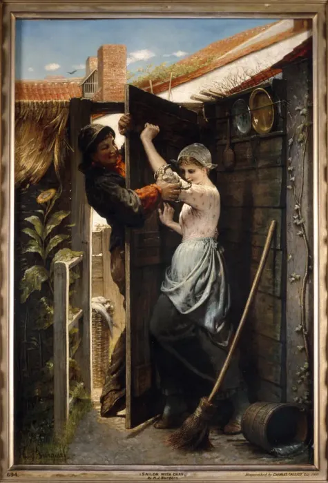 Framed Print : Sailor with Crab, 1874. Artist: Hendricus Jacobus Burgers Framed Print : Sailor with Crab, 1874. Artist: Hendricus Jacobus Burgers