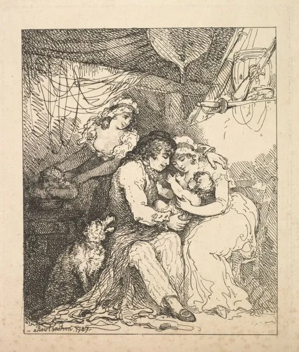 Framed Print : A Sailors Family, 1787. Creator: Thomas Rowlandson Framed Print : A Sailors Family, 1787. Creator: Thomas Rowlandson