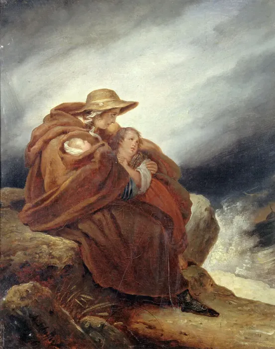 Framed Print : The sailor's family, 1826. Creator: Ary Scheffer Framed Print : The sailor's family, 1826. Creator: Ary Scheffer
