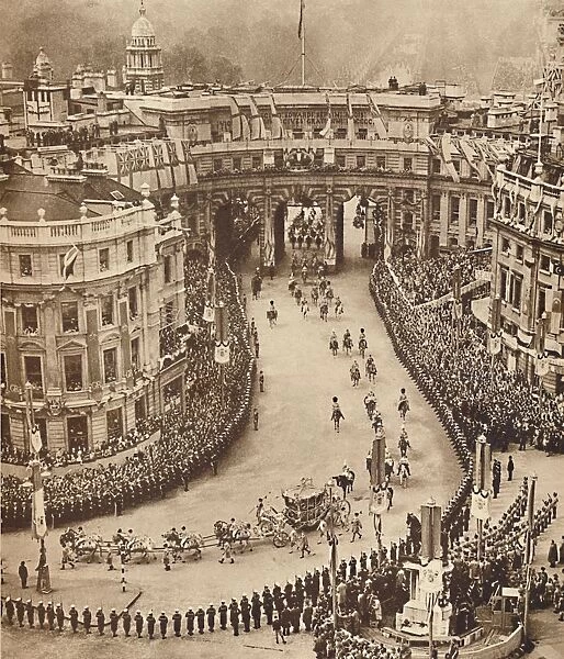 Sailors Line The Route in Trafalgar Square, May 12 1937