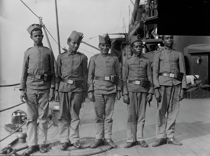Framed Print : Sailors on MINAS GERAES, between c1910 and c1915. Creator: Bain News Service Framed Print : Sailors on MINAS GERAES, between c1910 and c1915. Creator: Bain News Service