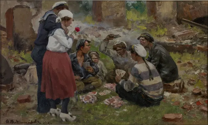 Framed Print : Sailors playing cards, 1921 Framed Print : Sailors playing cards, 1921