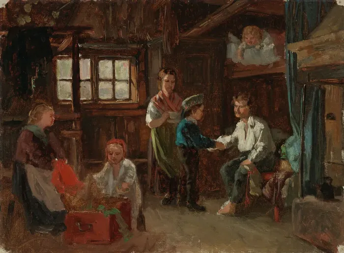 Framed Print : Sailor's Return, 1873. Creator: Karl Emanuel Jansson Framed Print : Sailor's Return, 1873. Creator: Karl Emanuel Jansson