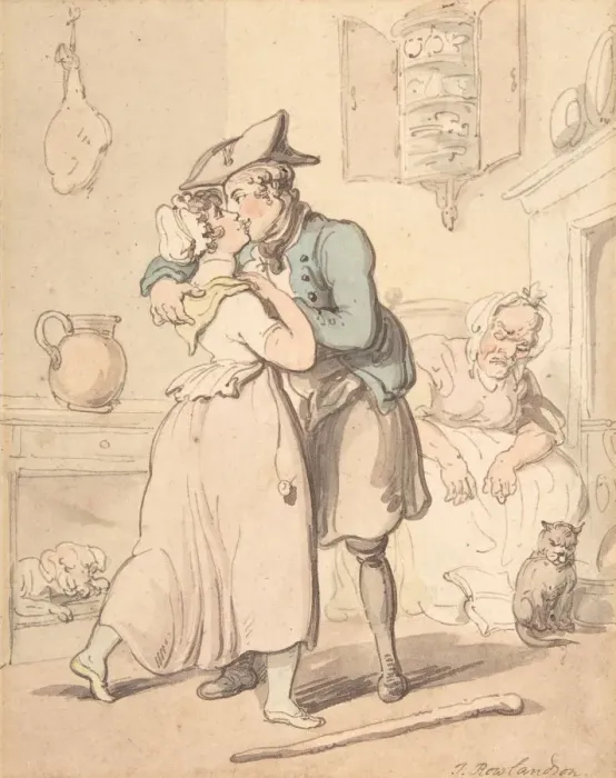 Framed Print : The Sailors Return from Active Service, 1780-1827. Creator: Thomas Rowlandson Framed Print : The Sailors Return from Active Service, 1780-1827. Creator: Thomas Rowlandson