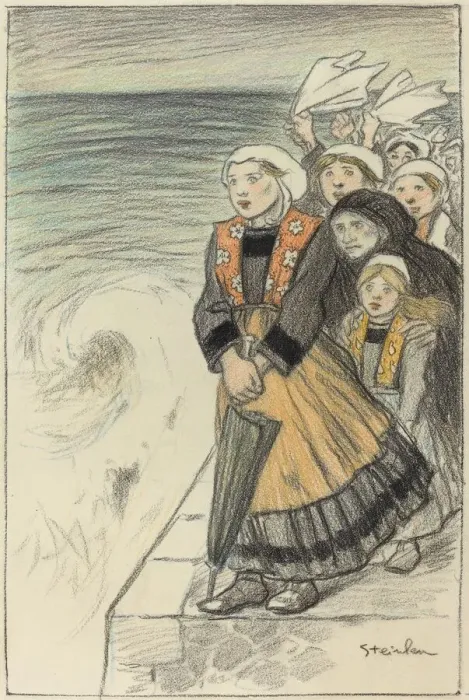 Framed Print : Sailors Wives, 1896. Creator: Theophile Alexandre Steinlen Framed Print : Sailors Wives, 1896. Creator: Theophile Alexandre Steinlen