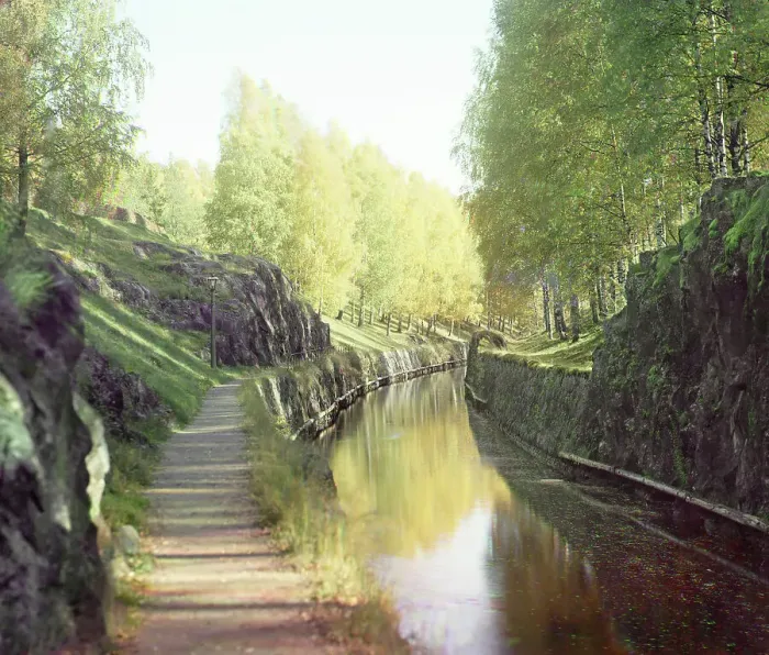 Framed Print : On the Saimaa Canal, Finland, between 1905 and 1915. Creator: Sergey Mikhaylovich Prokudin-Gorsky Framed Print : On the Saimaa Canal, Finland, between 1905 and 1915. Creator: Sergey Mikhaylovich Prokudin-Gorsky