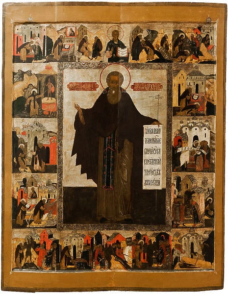 Saint Abraham of Rostov with scenes from his life, Mid of 17th cen