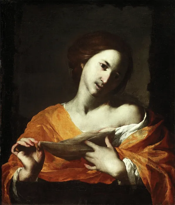 Framed Print : Saint Agatha, 1640s. Creator: Bernardo Cavallino Framed Print : Saint Agatha, 1640s. Creator: Bernardo Cavallino