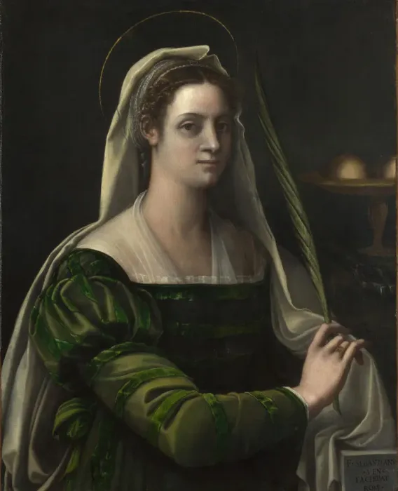 Framed Print : Saint Agatha, c. 1540. Artist: Piombo, Sebastiano, del (1485-1547)