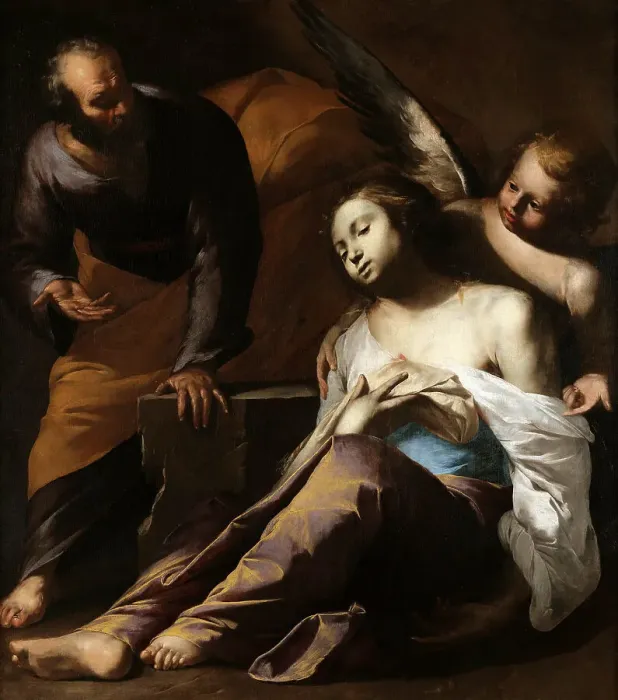 Framed Print : Saint Agatha Visited in Prison by Saint Peter, c. 1650. Creator: Bellis, Antonio de (c. 1616-c. 1660) Framed Print : Saint Agatha Visited in Prison by Saint Peter, c. 1650. Creator: Bellis, Antonio de (c. 1616-c. 1660)