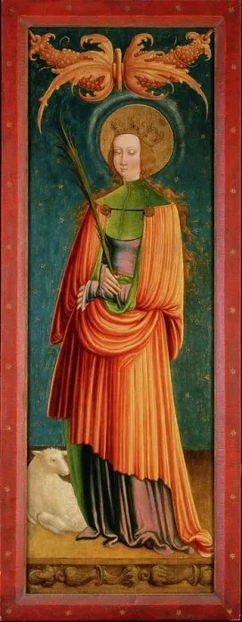 Framed Print : Saint Agnes, between 1510 and 1530. Creator: Master of the Saint Marein Triptych Framed Print : Saint Agnes, between 1510 and 1530. Creator: Master of the Saint Marein Triptych