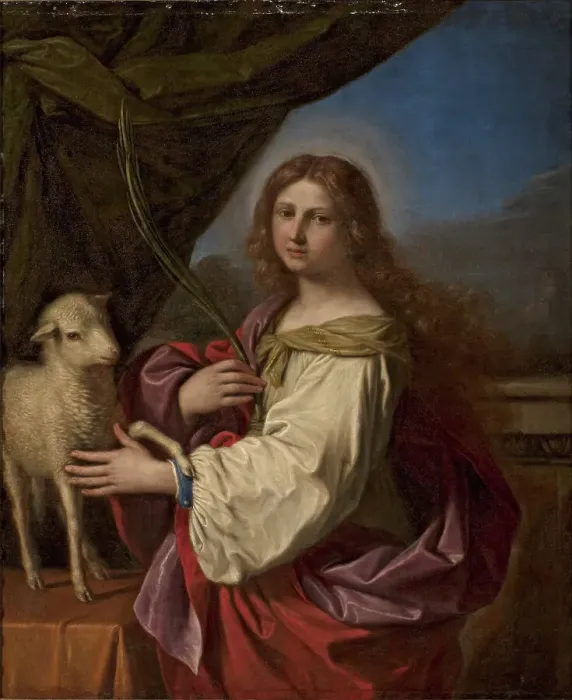 Framed Print : Saint Agnes, c 1650. Creator: Guercino (1591-1666) Framed Print : Saint Agnes, c 1650. Creator: Guercino (1591-1666)