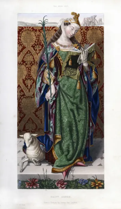 Framed Print : Saint Agnes, c1520, (1843). Artist: Henry Shaw Framed Print : Saint Agnes, c1520, (1843). Artist: Henry Shaw
