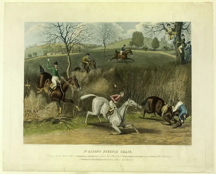 Framed Print : Saint Albans Steeplechase, 1837. Creator: Charles Hunt Framed Print : Saint Albans Steeplechase, 1837. Creator: Charles Hunt