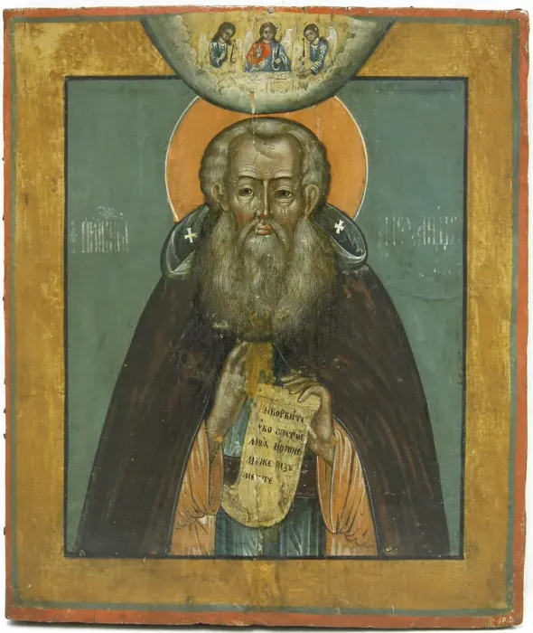 Framed Print : Saint Alexander Svirsky, 17th century. Creator: Russian icon Framed Print : Saint Alexander Svirsky, 17th century. Creator: Russian icon