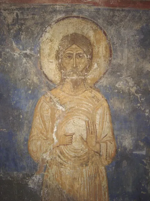 Framed Print : Saint Alexius von Edessa, 12th century. Artist: Ancient Russian frescos Framed Print : Saint Alexius von Edessa, 12th century. Artist: Ancient Russian frescos