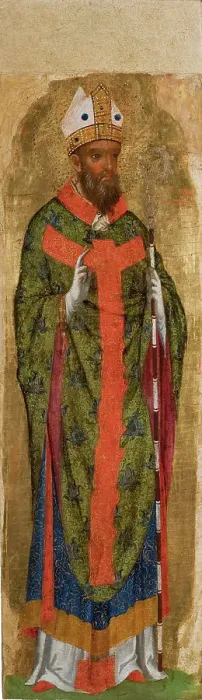 Framed Print : Saint Ambrose, Archbishop of Milan, c1340-1345. Creator: Veneziano, Paolo (ca 1330-ca 1360) Framed Print : Saint Ambrose, Archbishop of Milan, c1340-1345. Creator: Veneziano, Paolo (ca 1330-ca 1360)