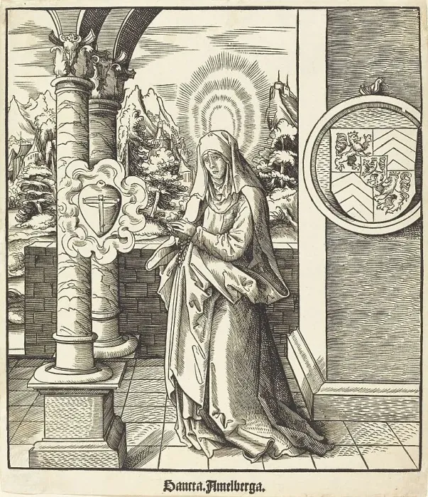 Framed Print : Saint Amelberga, 1516 / 1518. Creator: Leonhard Beck Framed Print : Saint Amelberga, 1516 / 1518. Creator: Leonhard Beck