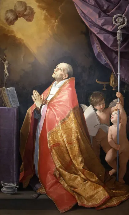 Framed Print : Saint Andrea Corsini, c. 1629-1630. Creator: Reni, Guido (1575-1642) Framed Print : Saint Andrea Corsini, c. 1629-1630. Creator: Reni, Guido (1575-1642)