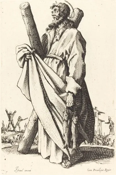 Framed Print : Saint Andrew, published 1631. Creator: Jacques Callot Framed Print : Saint Andrew, published 1631. Creator: Jacques Callot