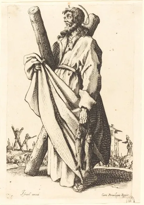 Framed Print : Saint Andrew, published 1631. Creator: Jacques Callot Framed Print : Saint Andrew, published 1631. Creator: Jacques Callot