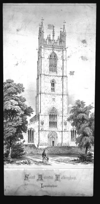 Framed Print : Saint Andrews Church, Falkingham, Lincolnshire, (early 19th century) Framed Print : Saint Andrews Church, Falkingham, Lincolnshire, (early 19th century)