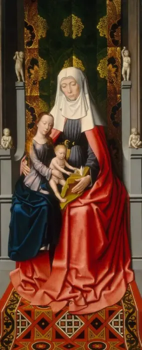 Framed Print : The Saint Anne Altarpiece: Saint Anne with the Virgin and Child [middle panel], c