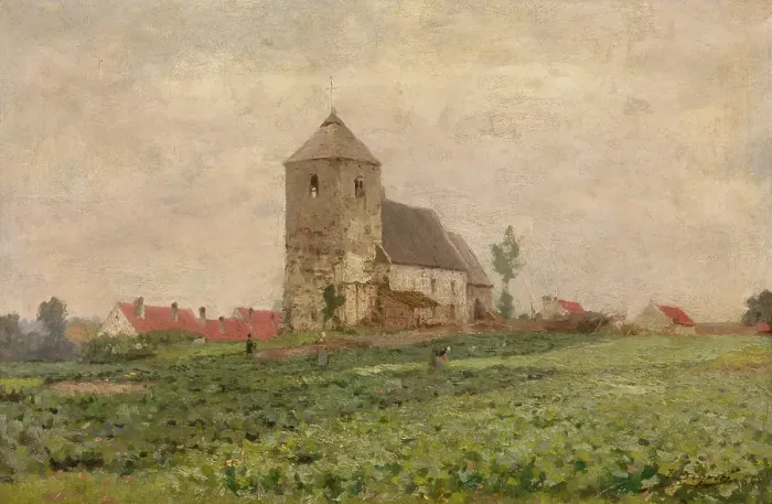 Framed Print : Saint Anne Chapel in Oudergem, 1885. Creator: Jean Baptiste Degreef Framed Print : Saint Anne Chapel in Oudergem, 1885. Creator: Jean Baptiste Degreef