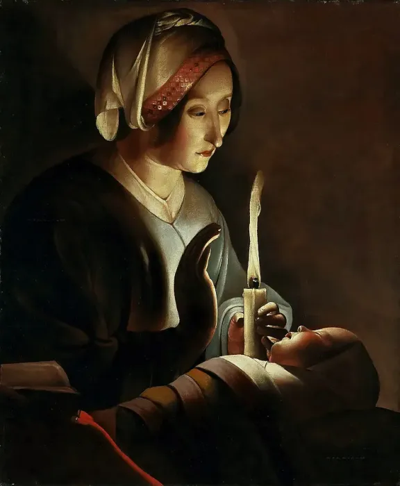 Framed Print : Saint Anne with the Christ Child, ca 1645-1648. Creator: La Tour, Georges, de (1583-1652) Framed Print : Saint Anne with the Christ Child, ca 1645-1648. Creator: La Tour, Georges, de (1583-1652)