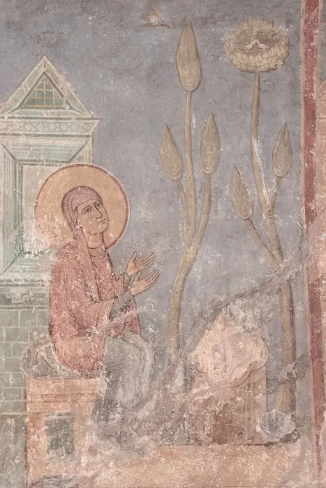 Framed Print : Saint Anne Praying, 12th century. Artist: Ancient Russian frescos Framed Print : Saint Anne Praying, 12th century. Artist: Ancient Russian frescos